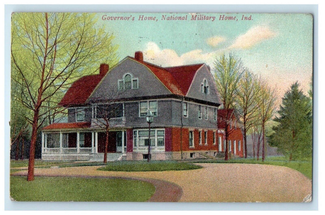 1909 Governor's Home National Military Home Indiana IN Posted Antique Postcard