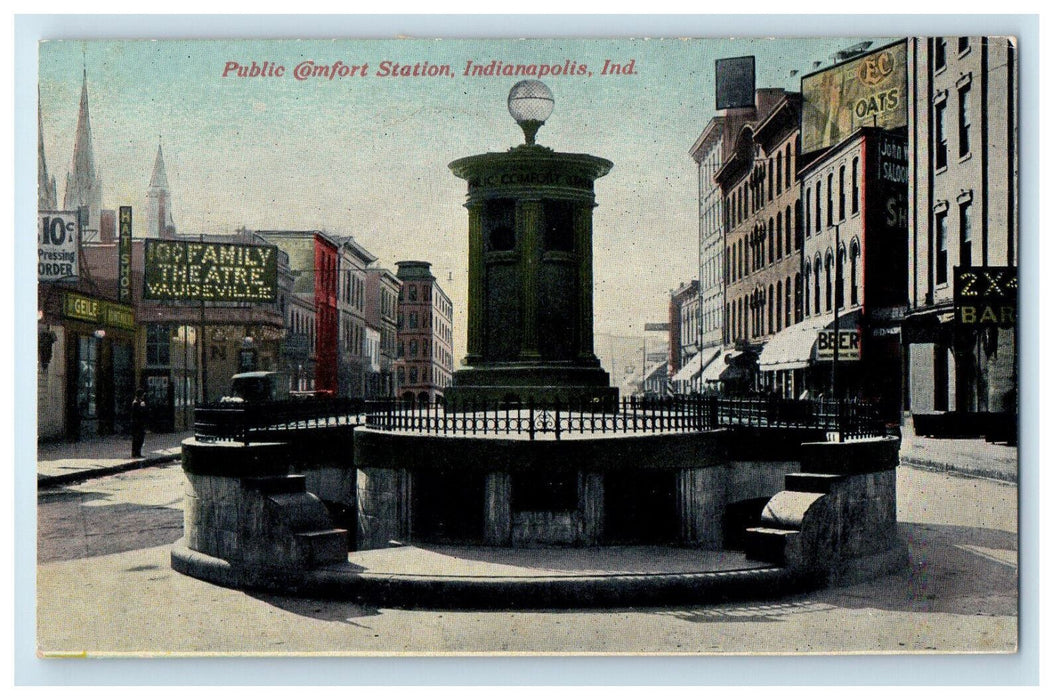 c1910 Public Comfort Station Indianapolis IN Antique Unposted Postcard