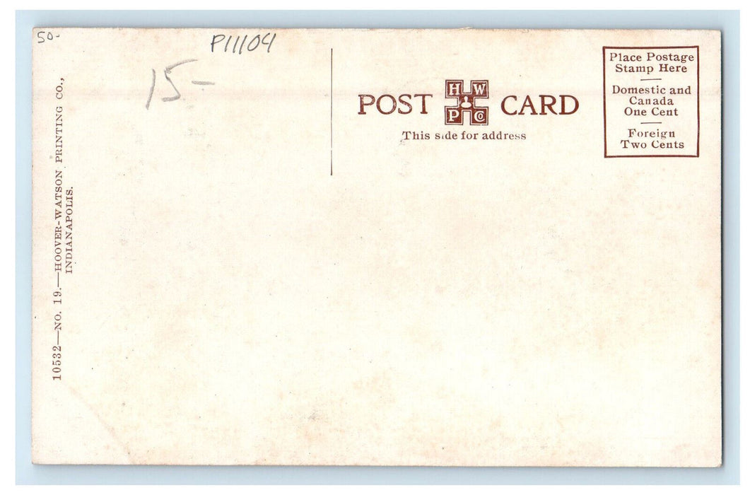 c1910 Public Comfort Station Indianapolis IN Antique Unposted Postcard