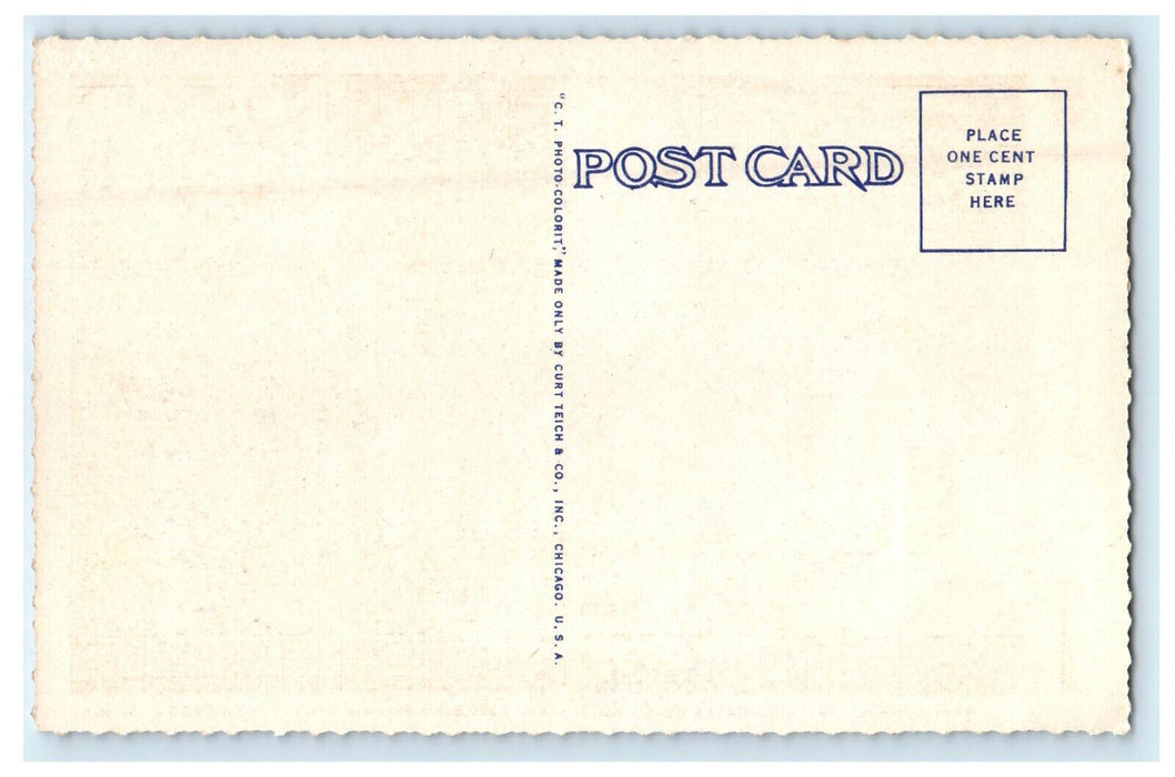 c1940s Edgewater Beach Yacht Club West Lounge Chicago Illinois IL Postcard
