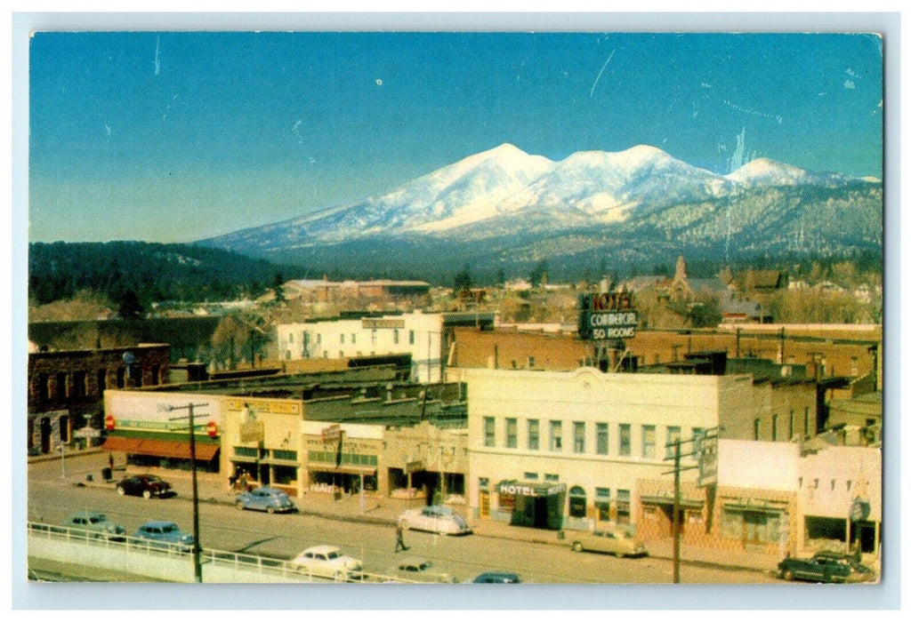 c1950's On US Highway 66 Road View Cars Flagstaff Arizona AZ Vintage Postcard