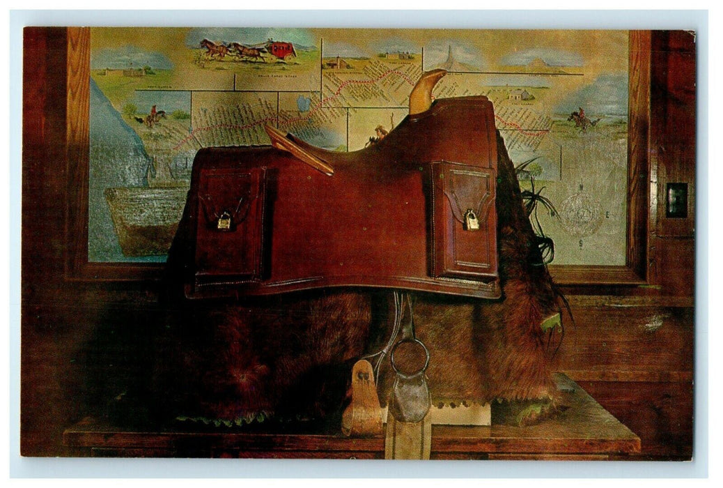 c1950's Pony Express Saddle Saint Joseph Museum Missouri MO Vintage Postcard