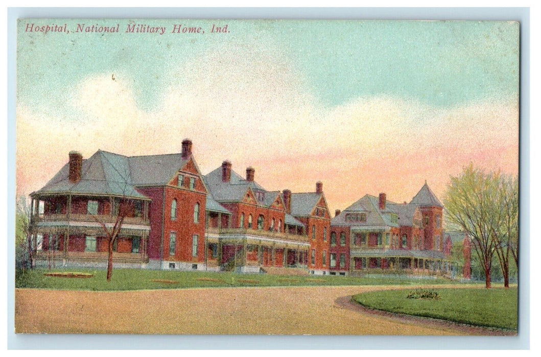 c1910's Hospital National Military Home Indiana IN Posted Antique Postcard