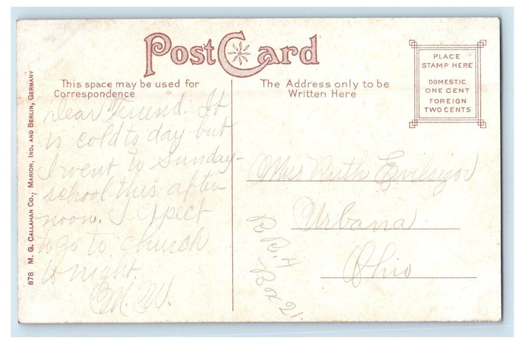 c1910's Hospital National Military Home Indiana IN Posted Antique Postcard