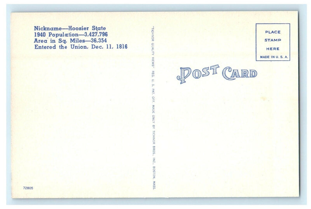 Greetings From Indiana IN, State Capitol Indianapolis And State Flower Postcard