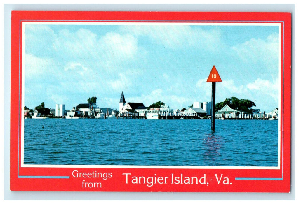 c1960s Tangier Harbor, Greetings from Tangier Island, Virginia VA Postcard