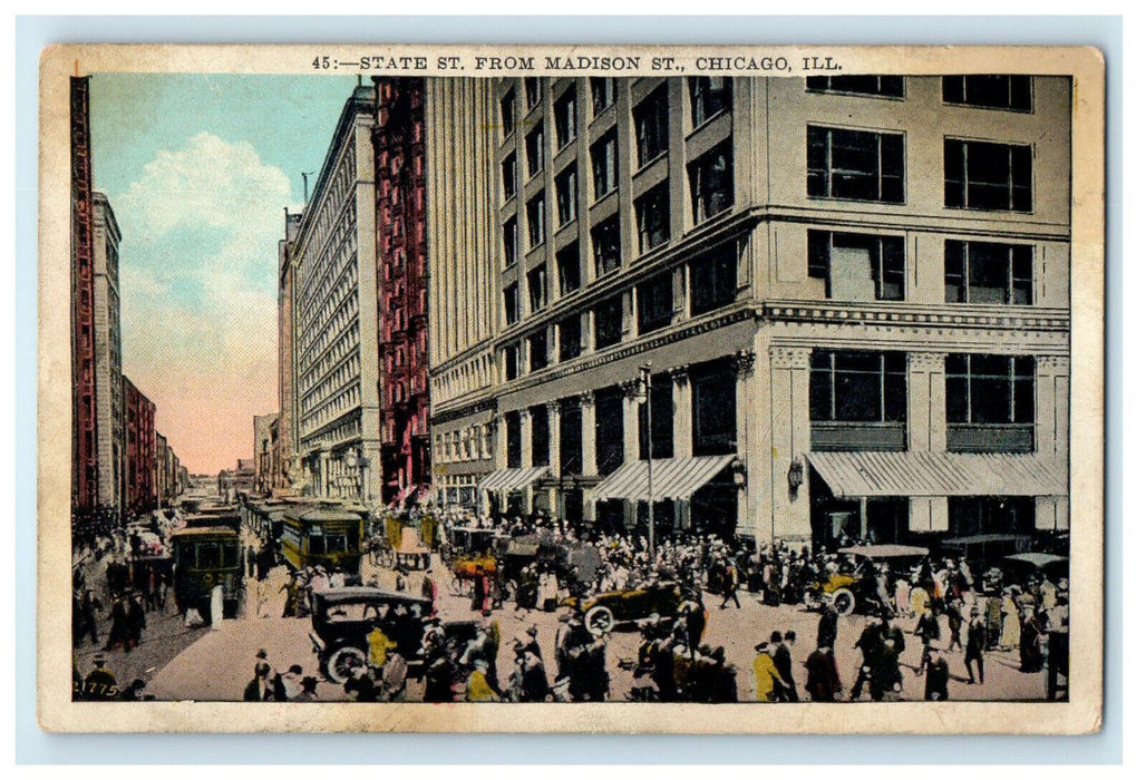 c1920s State St. From Madison St. Chicago Illinois IL Unposted Postcard