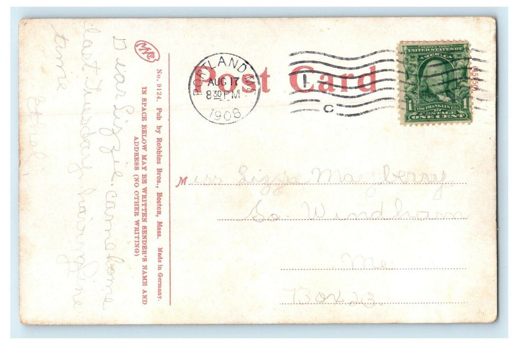 1908 Pumping Station and Dam, Waterville Maine ME Antique Posted Postcard