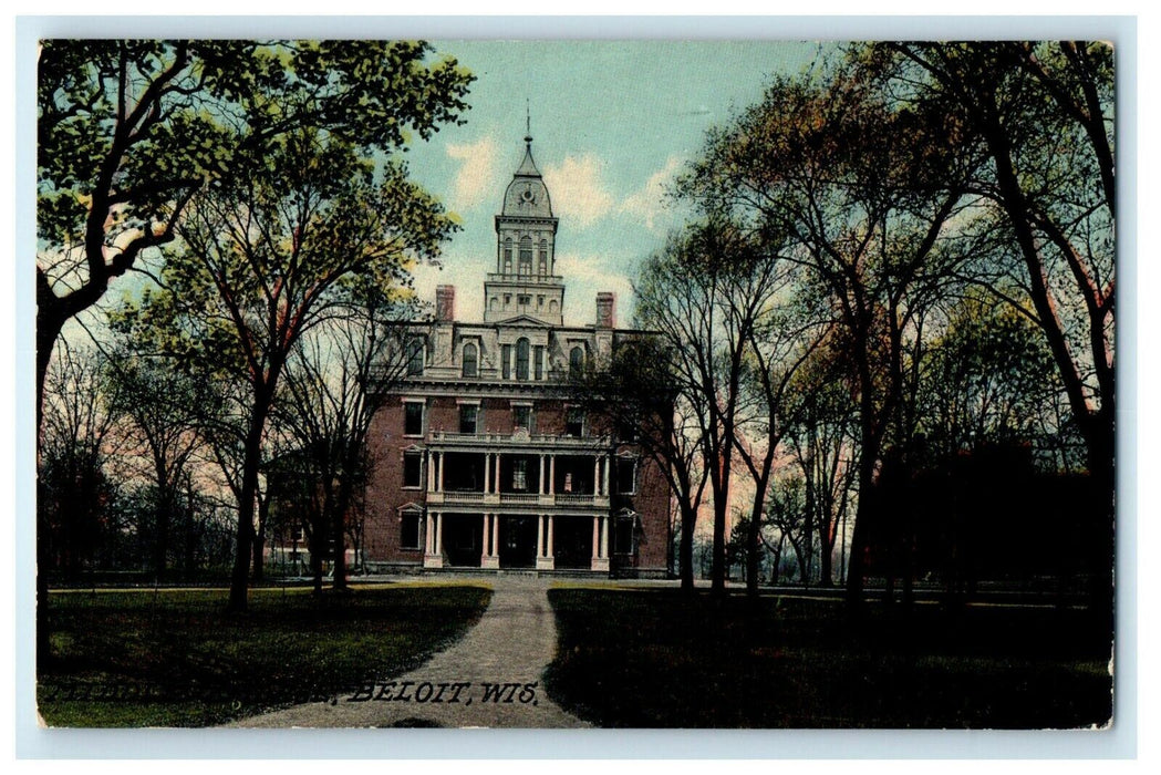c1910's View Of Middle College Building Beloit Wisconsin WI Antique Postcard