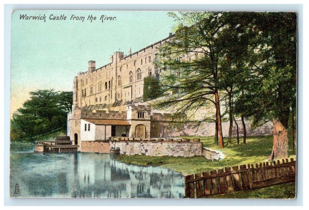 c1910's Warwick Castle River From The River England United Kingdom UK Postcard
