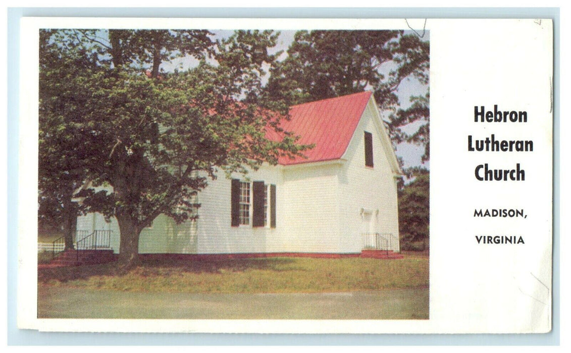 c1960's Madison Virginia VA, Hebron Lutheran Church Vintage Postcard