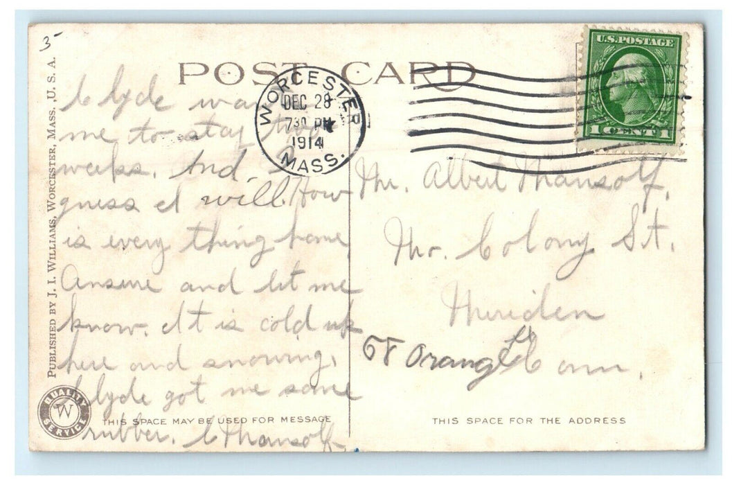 1914 St Paul's Church, Worcester Massachusetts MA  Posted Postcard