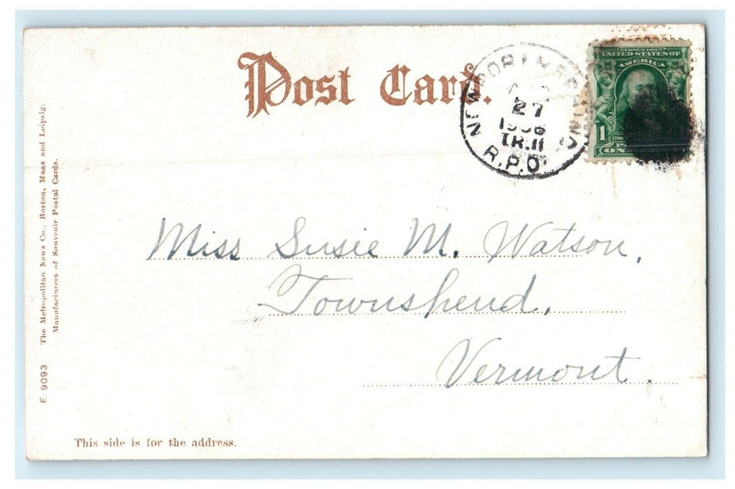 1906 Mt. Sugarloaf SO Deerfield Massachusetts MA RPO Antique Posted Postcard