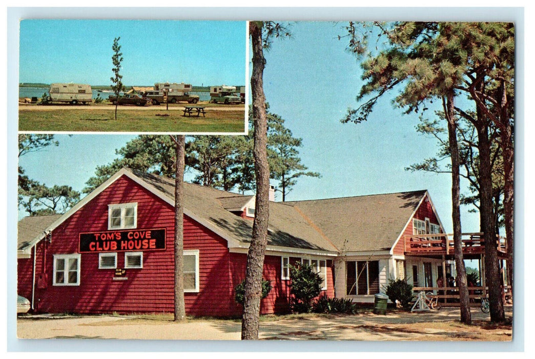 c1950s The Spacious Club House at Tom's Cove Campground Virginia VA Postcard