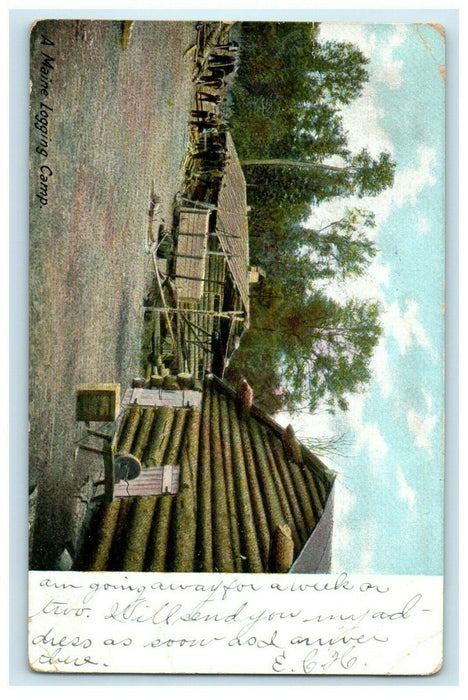 1906 People Scene, A Maine Lodging Camp, Maine ME Antique Posted Postcard