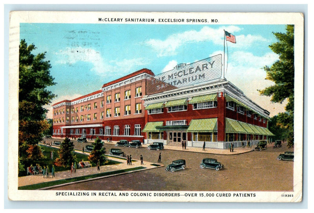 1929 McCleary Sanitarium Excelsior Springs Missouri MO Posted Postcard