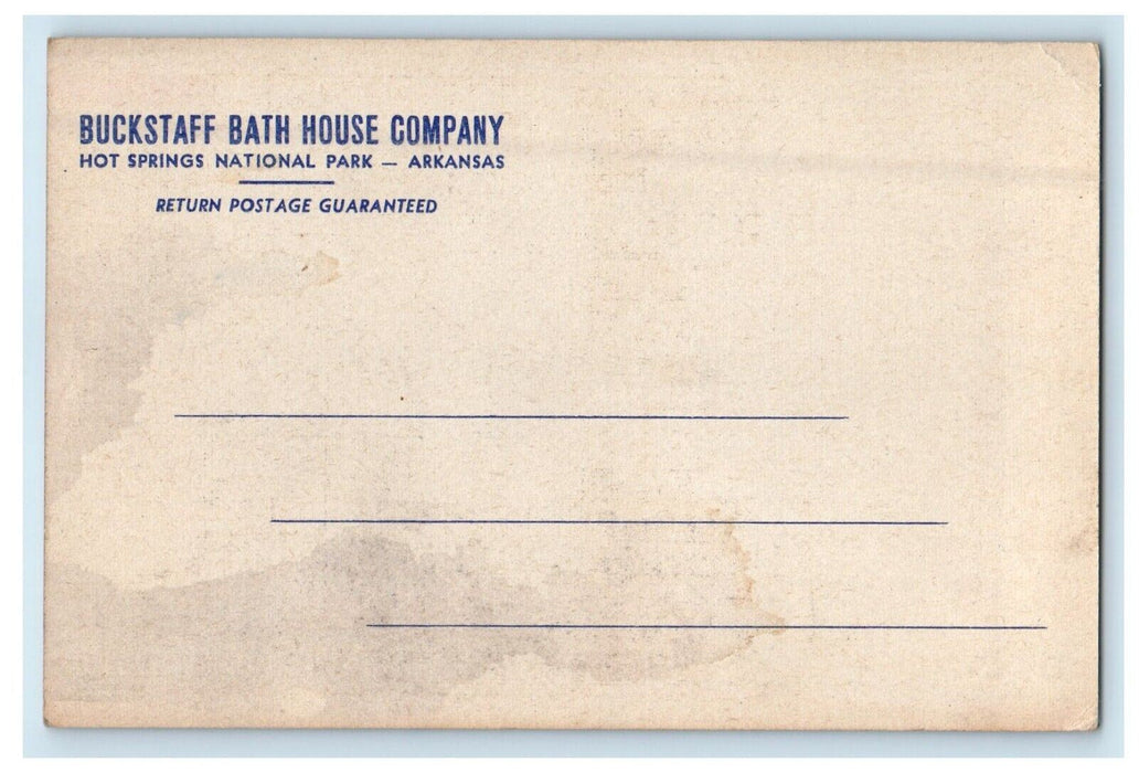 1952 Buckstaff Bath House Company Hot Spring Arkansas AR Calendar Postcard