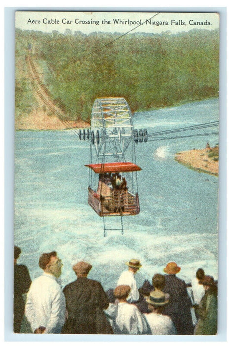 Aero Cable Car Crossing The Whirlpool Niagara Falls Canada Antique Postcard