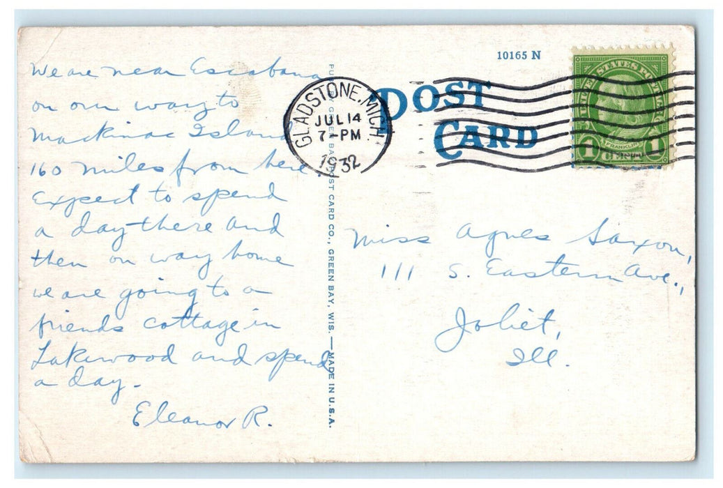 1932 West High School Green Bay, Wisconsin WI Posted Vintage Postcard