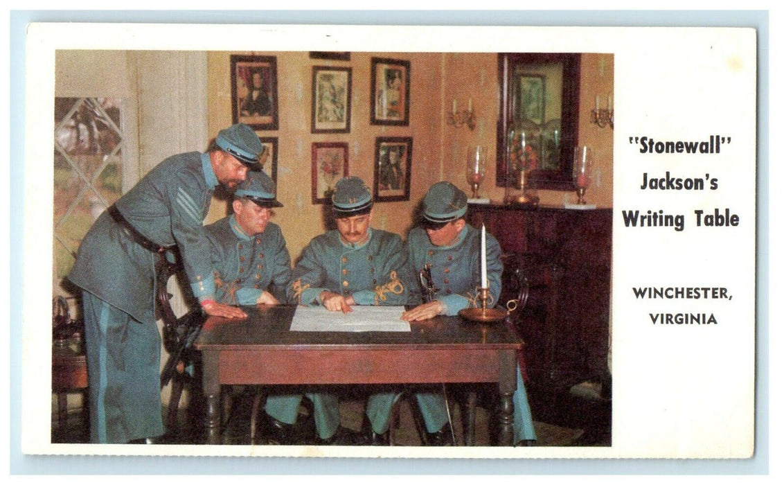 c1960's Stonewall Jackson's Writing Table Winchester Virginia VA Postcard