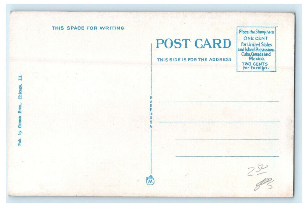 c1920s Steel Works at Night South Chicago Illinois IL Unposted Postcard