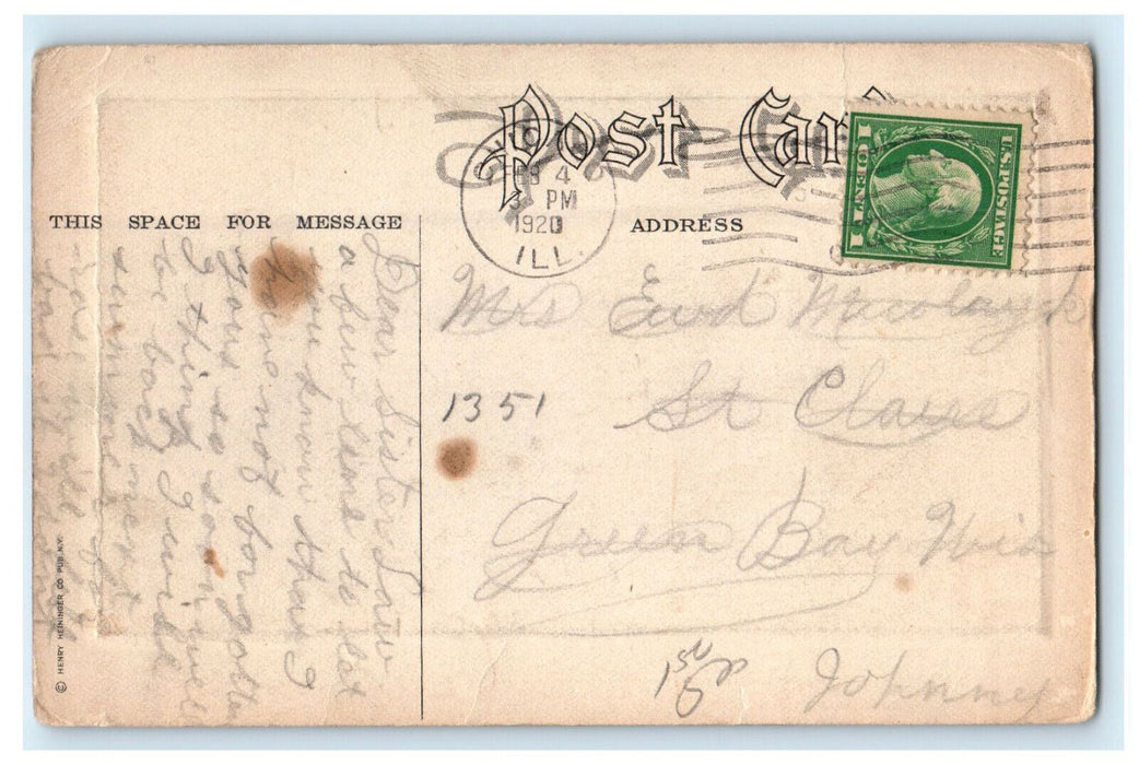 1920 Grant Monument Lincoln Park Chicago Illinois IL Posted Antique Postcard