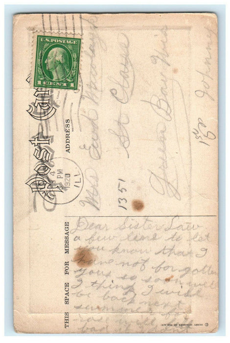1920 Grant Monument Lincoln Park Chicago Illinois IL Posted Antique Postcard