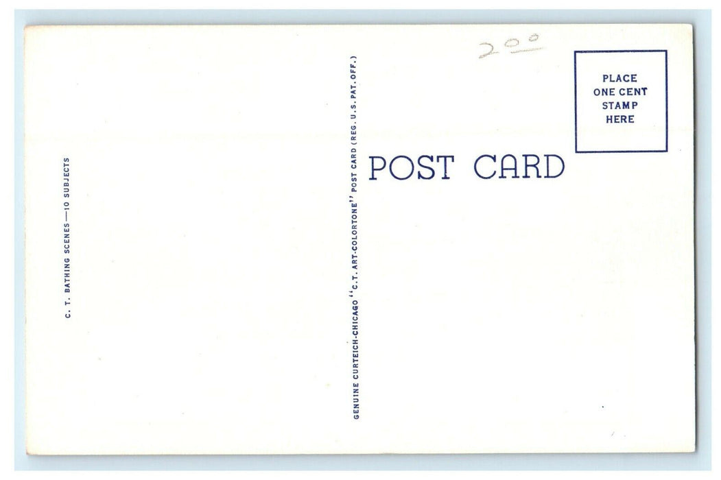 c1940's Greetings From Hampton Beach New Hampshire NH Vintage Postcard