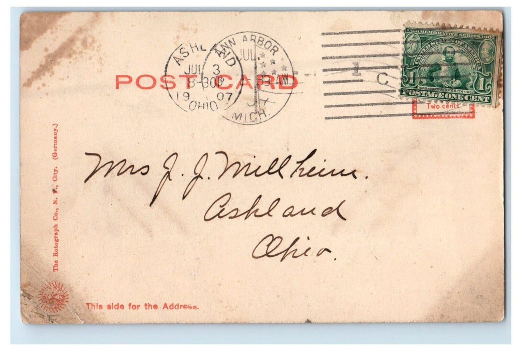 1907 Museum University Of Michigan Ann Harbor Michigan MI Antique Postcard