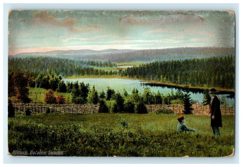 c1910's A View Of Ratvikk Dalarne Sweden Unposted Antique Postcard