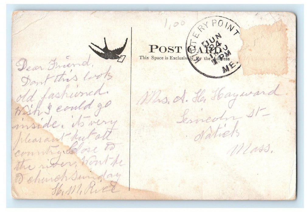 c1920s Interior of Garrison House, Dover, Illinois IL Kittery Point ME Postcard