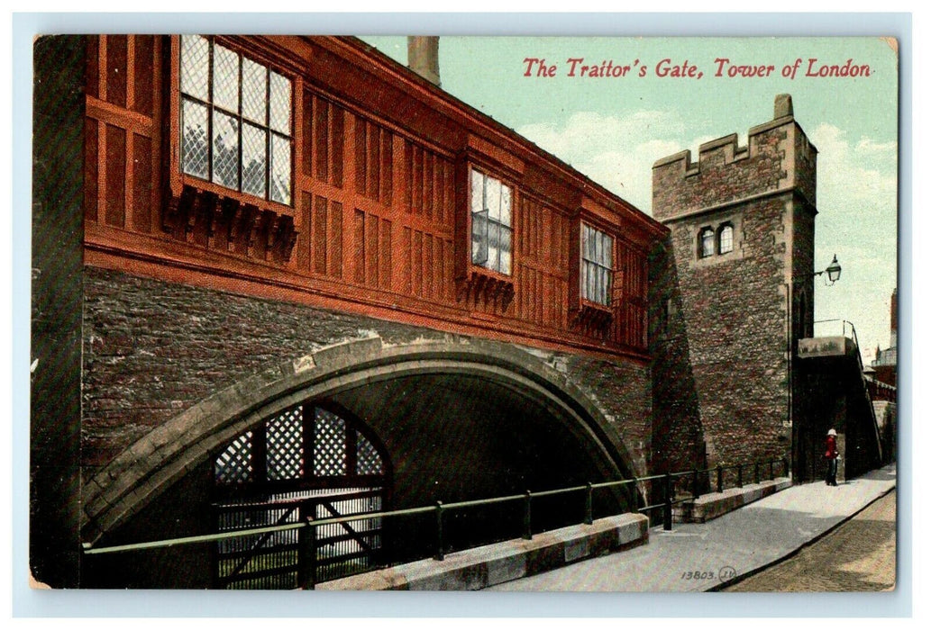 c1910's The Traitor Gate Tower Of London United Kingdom UK Postcard