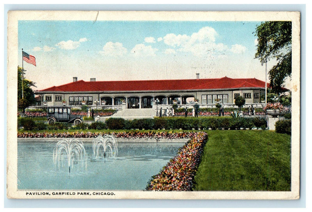 1917 Pavilion, Garfield Park, Chicago Illinois IL Posted Postcard