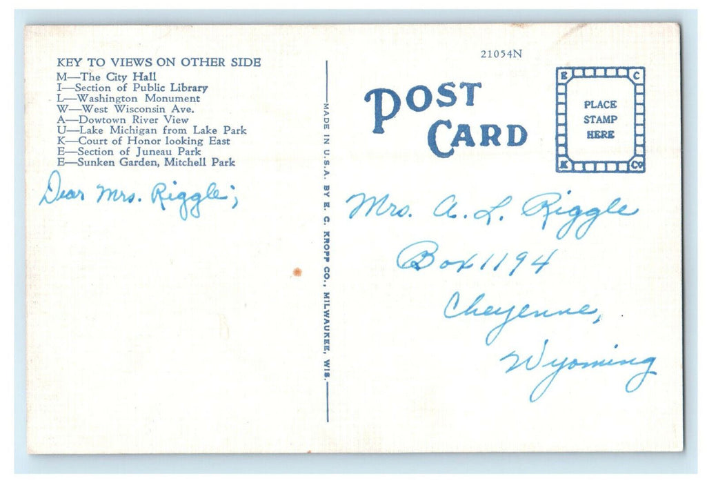 c1940s Greetings from Milwaukee Wisconsin WI Vintage Posted Postcard