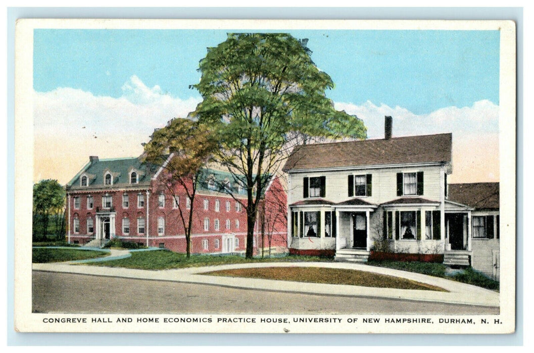 1926 Congreve Hall Home Economics House University New Hampshire Durham Postcard
