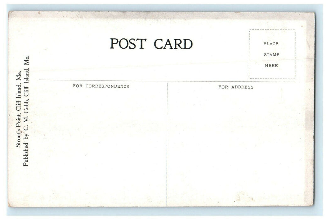 1924 Strout's Point, Cliff Island Casco Bay Maine ME Vintage Unposted Postcard
