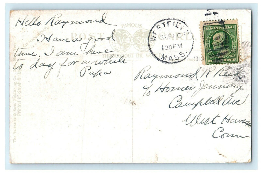 1909 Westfield River Bridge, Westfield Massachusetts Antique Posted Postcard