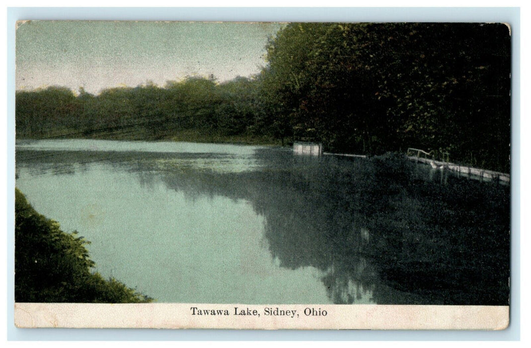 1909 Tawawa Lake Sidney Ohio OH Posted Antique Postcard