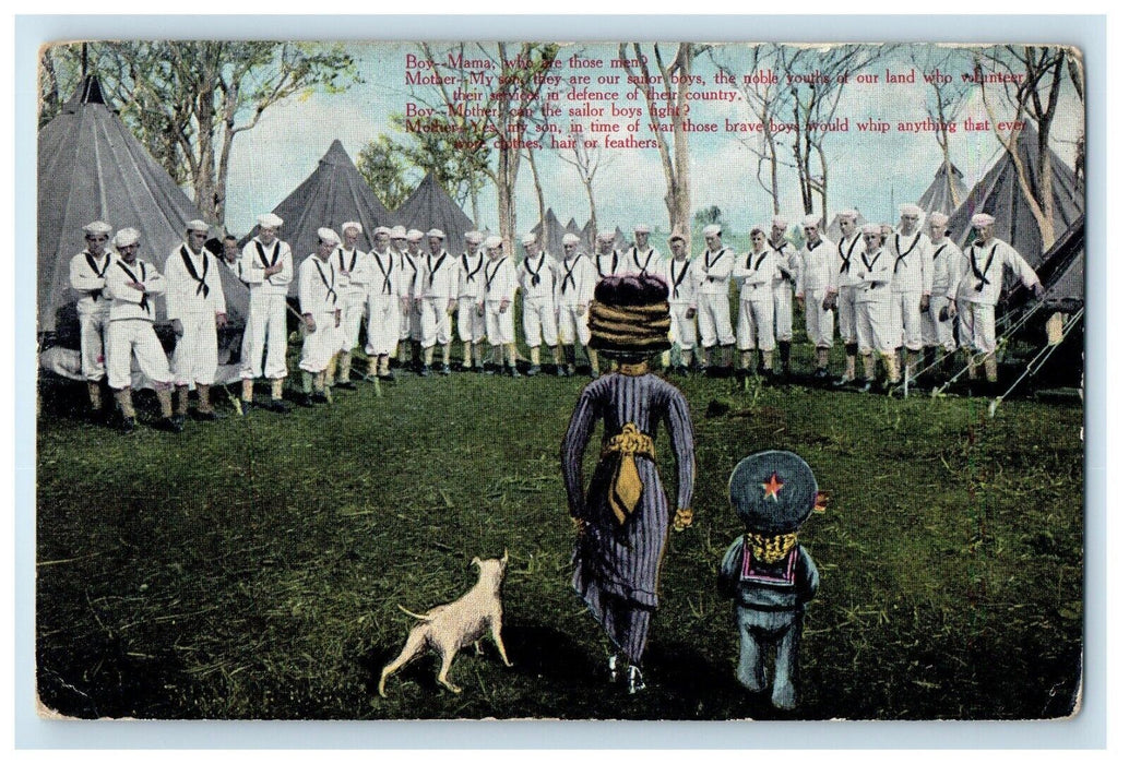 US Army Camp Native Americans Dog Chattanooga Tennessee TN Unposted Postcard