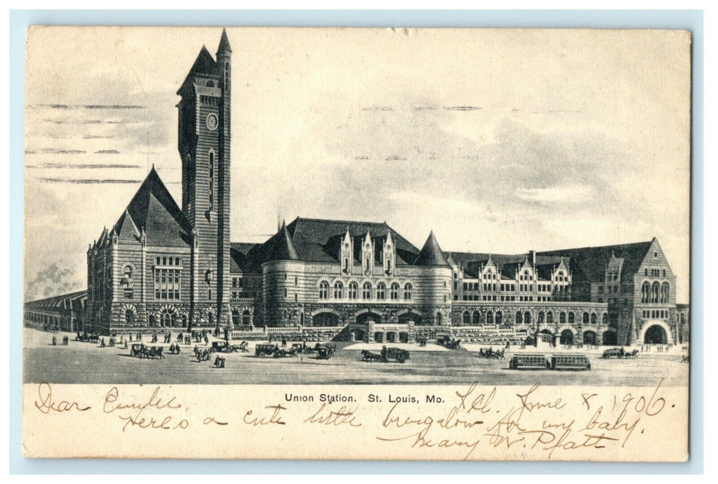 1906 Union Station St. Louis Missouri MO Terre Haute Indiana IN Posted Postcard