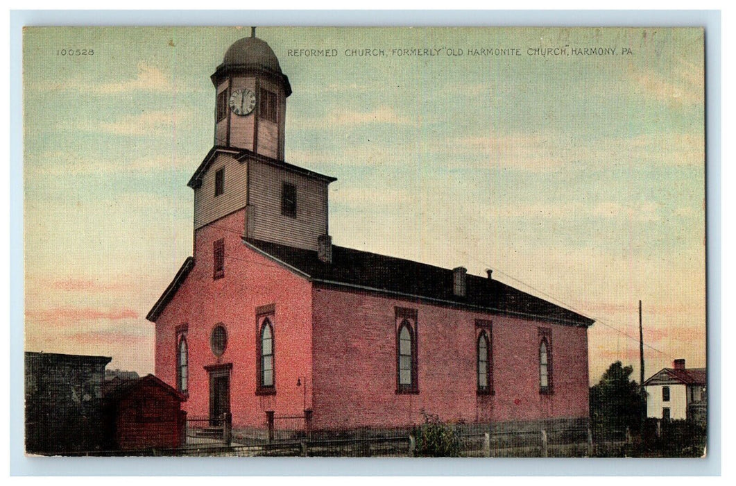 c1910's Reformed Church Formerly Old Harmonite Church Harmony PA Postcard