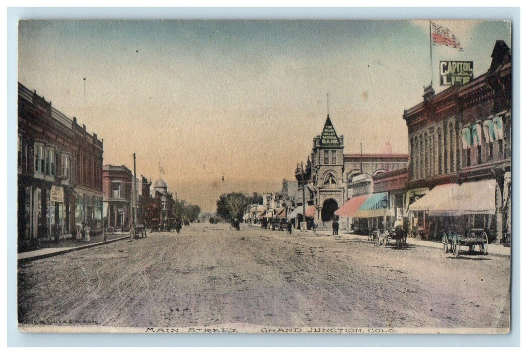 1915 View Of Main Street Grand Junction Colorado CO Posted Antique Postcard