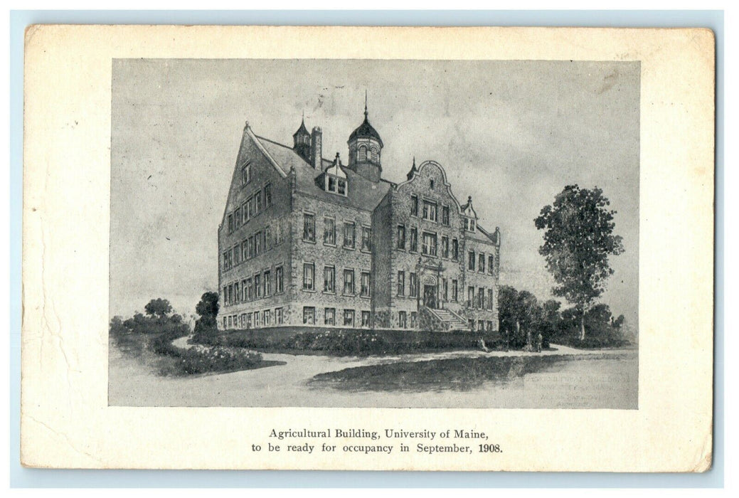 1908 Agricultural Building University Maine Advertising Bangor ME Postcard