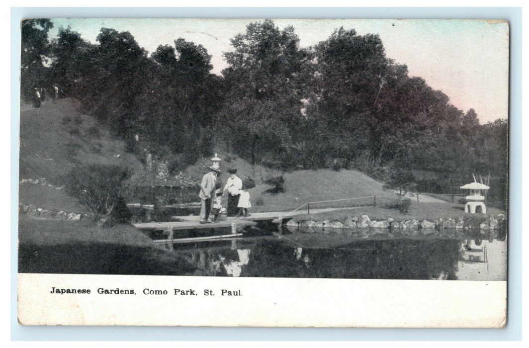 Japanese Gardens Como Park St. Paul 1910 North Liberty Indiana Antique Postcard