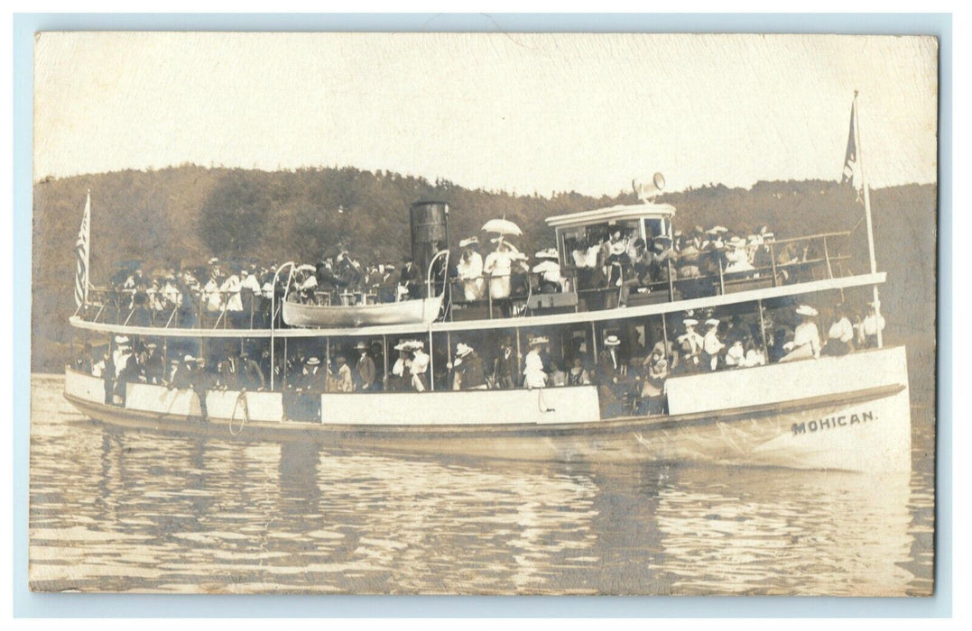 c1910's Mohican Sightseeing Boat RPPC Photo Cooperstown New York NY Postcard