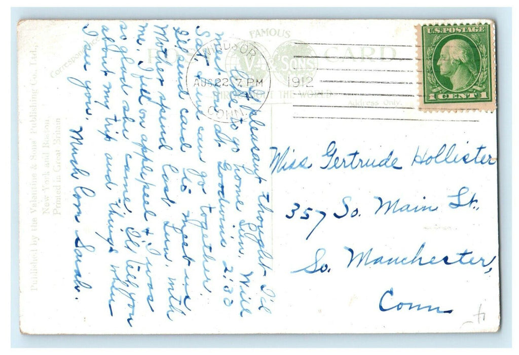 1912 St. John's Church, Worcester Massachusetts MA Antique Posted Postcard