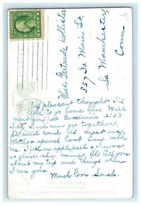 1912 St. John's Church, Worcester Massachusetts MA Antique Posted Postcard