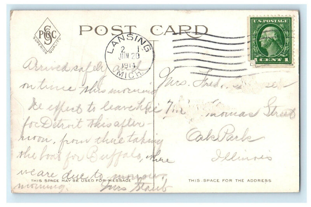 1914 Park View at Michigan Agricultural College, Lansing Michigan MI Postcard