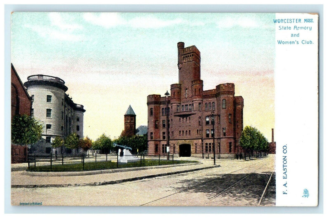 1906 State Armory and Women's Club, Worcester Massachusetts MA Tuck Postcard