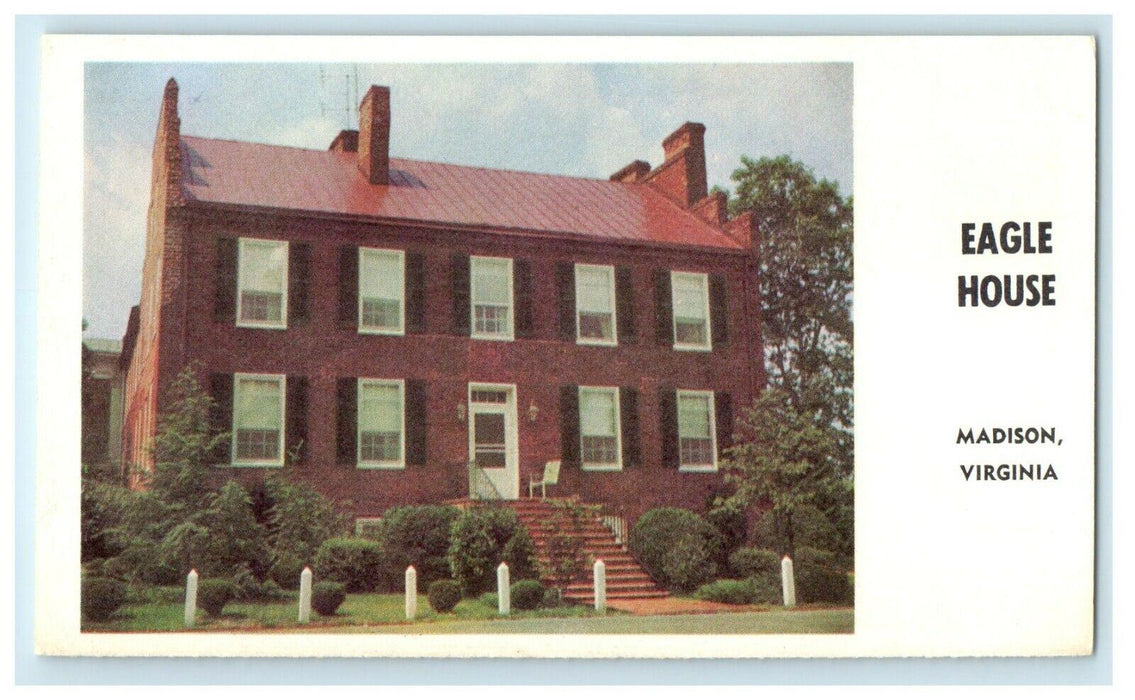 c1960's View Of Eagle House Home Madison Virginia VA Unposted Vintage Postcard